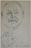 Enrico (Henryk) Glicenstein (Polish - American, 1870-1942) - A man portrait, Ink on paper, 30 x 19 Image - 2