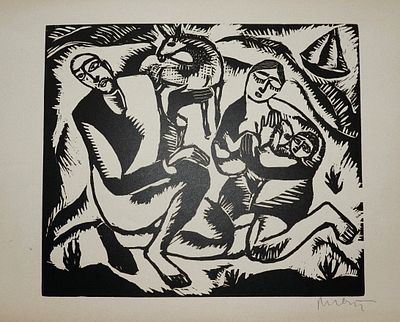 Reuven Rubin (Israeli - Romanian, 1893-1974) - Family in Exile, from the series "The God Seekers" 