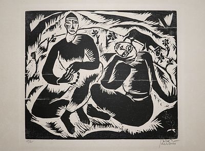 Reuven Rubin (Israeli - Romanian, 1893-1974) - Pensive, from the series "The God Seekers", 1923 