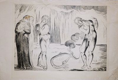 William Blake (English, 1757-1827) - He eyed the serpent and the serpent him", 1824-1827, מתוך 