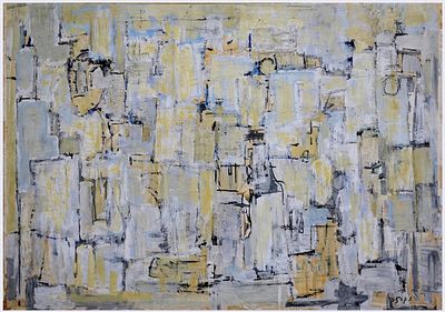 Yehiel Krize (Israeli - Polish, 1908-1968) - Urban landscape, Gouache on paper, 50 x 70 cm, Signed
