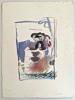 Ra'anan Levy (Israeli - French, 1954-2022) - Untitled, 1976, Watercolor and ink on paper, 38 x 28 