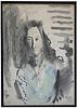 Yehezkel Streichman (Israeli, 1906-1993) - Woman portrait, Watercolor on paper, 74 x 52 cm, SignedImage - 1