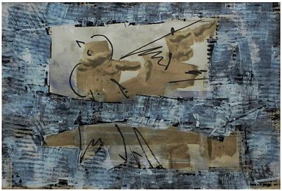 Chaim Kiewe (Israeli - German, 1912-1983) - Untitled, Mixed media on paper, 33 x 48 cm, Signed and 