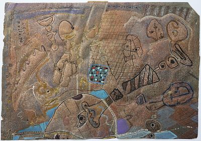 Rafael Rila (Israeli - Yugoslav, 1907-1993) - Surrealist Composition with Figures and Checkerboard 
