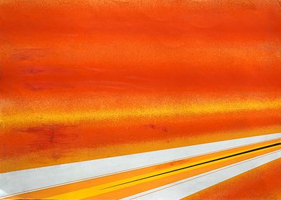 Rita Letendre (Canadian, 1928-2021) - מאדים, 1980, סריגרף צבעוני, 50x70 ס״מ, חתום, מתואר, מתוארך 
