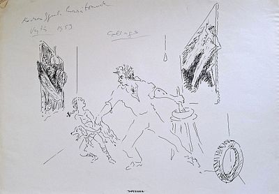Marcel Vert&egrave;s (Hungarian - French, 1895-1961) - In the Artist's Studio, 1959, Print, 46 x 56 cm 
