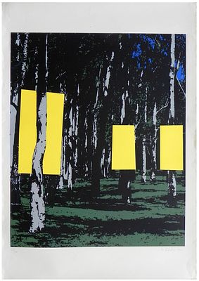 Menashe Kadishman (Israeli, 1932-2015) - Yellow forest, 1970, Screen print, 100 x 70 cm 