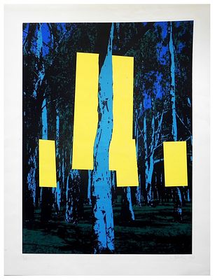 Menashe Kadishman (Israeli, 1932-2015) - Yellow forest (II), 1970, Screen print, 88 x 67 cm 