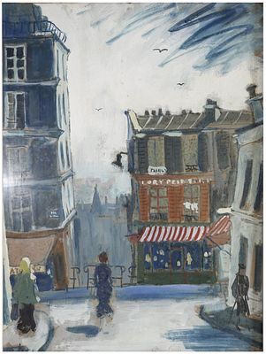 Yehuda Wallersteiner (Israeli - German, 1915-2004) - View in Paris, 1950s, Gouache on paper, 62 x 