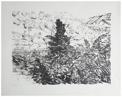Avigdor Arikha (Israeli - French, 1929-2010) - In the gardens of Mishkenot Sha'ananim, Jerusalem 