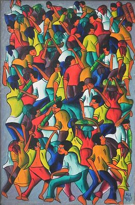 Carlo Decimus (Haitian, the 20th century) - RARA - Haiti Music Festival, 1976, Oil on canvas	, 60 