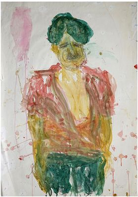 Yehiel Segal (Israeli, 1924-1996) - Portrait of Yebi (1934-2002), Israeli poet and activist 