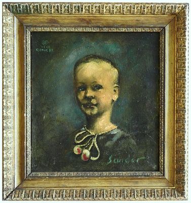 Sander (German Realist Artist, XX) - Boy ("Reneke"), 1948, Oil on canvas, 44 x 46 cm, Signed 