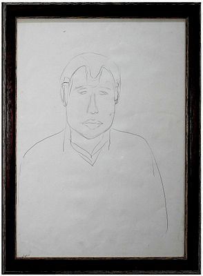 Michael Gross (Israeli, 1920-2004) - Man figure, Pencil on paper, 65 x 50 cm, Signed. 