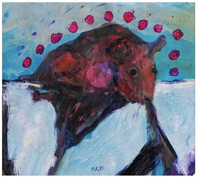 Philip Rantzer (Israeli, b. Romania 1956) - Untitled, 1982, Oil on paper, 25 x 28 cm, Signed and dated