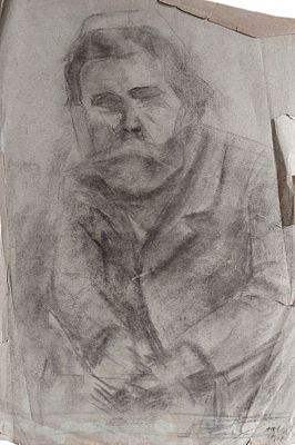 European School, the early 20th Century - Portrait of a man, 1920, Pencil on paper, 47 x 32 cm 