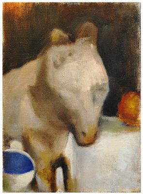 Boaz Levental (Israeli, b. 1981) - Still life with a mug and a toy animal, 2019, Oil on canvas, 35 