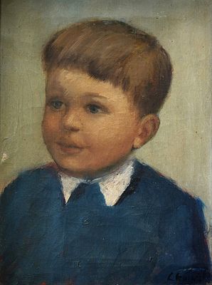Leon Chwistek (Polish, 1884-1944) - Portrait of a boy, 1910s-20s, RARE! Oil on canvas, 40 x 30 cm 