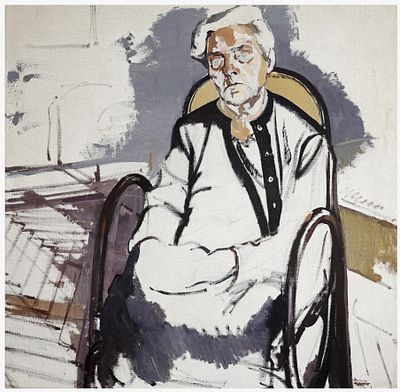 Rachel Kogan (Ukrainian - Israeli, 1912-1998) - Portrait of seated woman, 1971, Oil on canvas, 96 