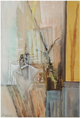 Moshe Givati (Israeli, 1934-2012) - Still life, Gouache on paper, 73 x 53 cm, Signed