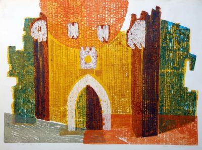 Joseph Weiss (Israeli - Romanian, 1916-2003) - Damascus Gate in the Old City of Jerusalem, 1978 