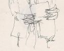Yehiel Segal (Israeli, 1924-1996) - Yitzhak Rabin giving a speech, Ink &amp; pencil on paper, 27 x Image - 1