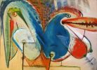 Michael Druks (Israeli - British, born 1940) - A Couple, 1965, Oil on wood, 62 x 91 cm, Signed and Image - 2