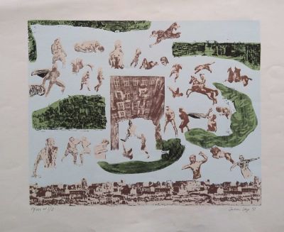ג'וליאן סטפ - דמויות, 1992, ליטוגרפיה, 55X77 ס"מ, חתומה, מתוארכת וממוספרת 109\74 , מהדורה ראשונה 