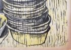 Moshe Gat (Israeli, born 1935) - Woman in a market, Woodcut, 94 x 65 cm, Hand-signed and approved Image - 2
