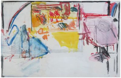 David (Dedi) Ben Shaul (Israeli, 1932-2018) - Interior, 1978, Mixed media on paper, 53 x 74 cm 