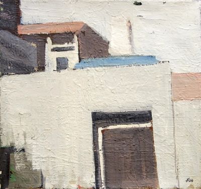 שמואל טפלר (1918-1998) - נוף בנוה צדק, 1987, שמן על בד, 56X60 ס"מ, חתום, חתום ומתוארך בגב.