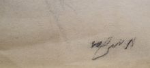 Menachem Mizrahi (Israeli, 1951-2011) - Girl sitting on a table, Graphite on paper, 57 x 39 cm, SignedImage - 1