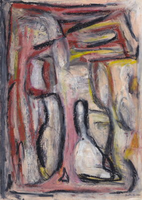 Ruth Bartal (b.1980) - Shdema #19, 2020, Pastels and watercolor on paper, 30X20 cm, Signed and dated.