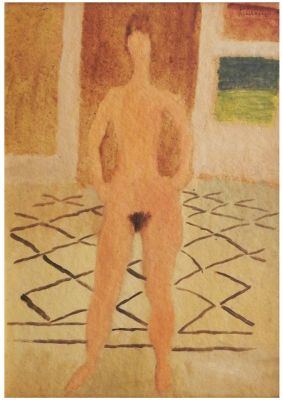 Jan Rauchwerger (Israeli - Russian, b. 1942) - Female nude standing in a room, 1979, Oil on 