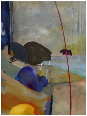 Michael Druks (Israeli - British, born 1940) - Composition, 2008, Oil on cardboard, 78 x 61 cm 