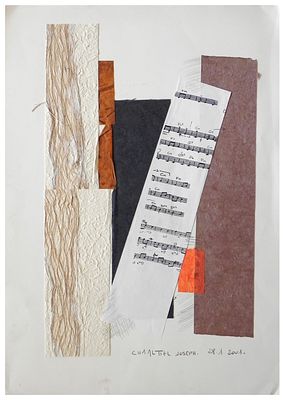 Joseph Chaaltiel (Israeli - Turkish, 1931-2016) - Symphony, 2001, Collage on paper, 70 x 50 cm 