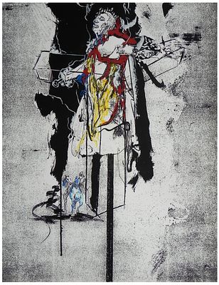 Uri Lifschitz (Israeli, 1936-2011) - Crucifixion, Lithograph, 102 x 78 cm, Hand-signed and 