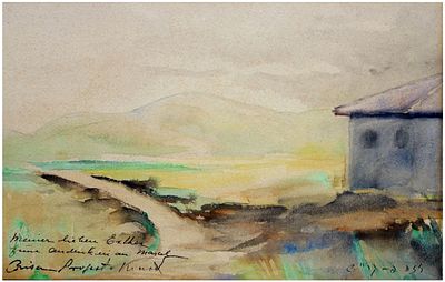 Risa Propst Kraid (Romanian - Israeli, 1894-1983) - Landscape, Watercolor on paper, 18 x 28 cm 