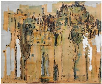 Stefan Alexander (Israeli - Czech, 1910-1978) - Jerusalem landscape, Gouache and ink on paper, 50 