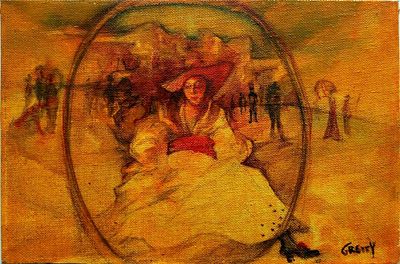 Gretty (Gerti) Rubinstein (Israeli - Romanian, 1945-2002) - Woman with red hat, Oil on canvas 