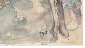 Malvina Kaplan (Israeli - Polish, 1913-1987) - Village landscape, Watercolor on paper, 17 x 25 cm Image - 1