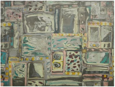 Unidentified European artist - The city lights, Mixed media on paper, 68 x 78 cm, Signed