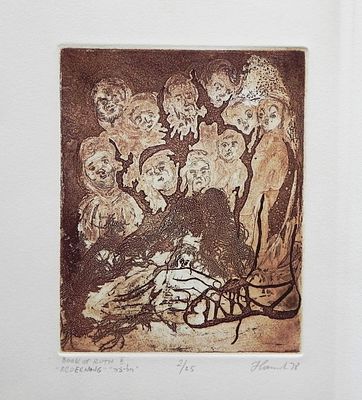Unidentified artist - "Redeeming" (Halizah), from the Book of Ruth, 1978, Aquatint, 20 x 15 cm / 