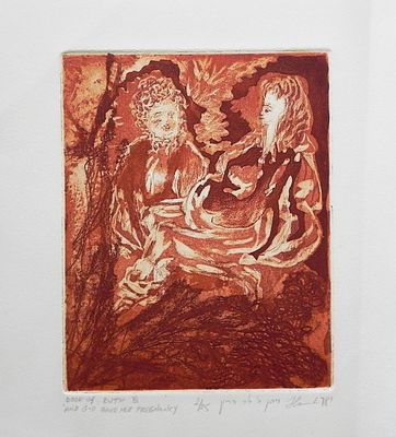 Unidentified artist - "And the LORD gave her conception” (Book of Ruth 4:13), 1978, Aquatint, 20 x 