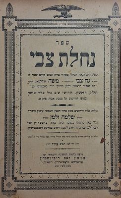 גם חידושים מאחיו. נדיר! ספרו של הרב הראשון של קהלת מחזיקי הדת אנטווערפן! נחלת צבי, ר' נח צבי 