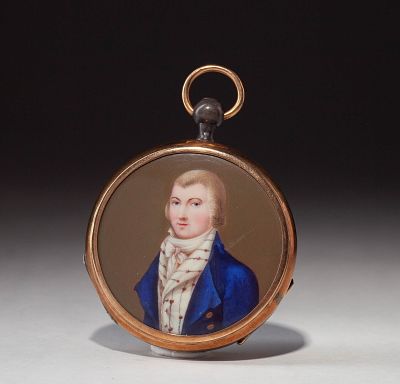 15.6K GOLD POCKET WATCH WITH SWISS THREE-COLOR GOLD CARVING, TWO-TONE MECHANISM, MOVING FIGURINES,. 