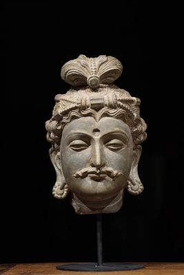 3RD CENTURY GANDHARA BUDDHA'S HEAD. Name 3RD CENTURY GANDHARA BUDDHA'S HEAD Dimensions H:47cm 