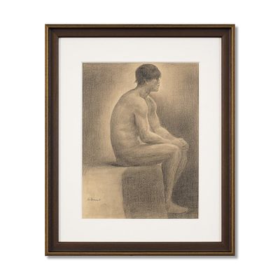 GEORGES SEURAT (1859-1891), ATTRIBUTED TO, CONTE CRAYON ON PAPER. Signed (lower left) Image 