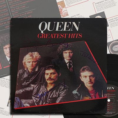 QUEEN FULLY, SIGNED GREATEST HITS LP. 12 1/4 x 12 1/4 Provenance and Authentication: This lot is 